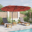 Parasol Terrakotta 372 x 198 x 243 cm Polyester og Aluminium