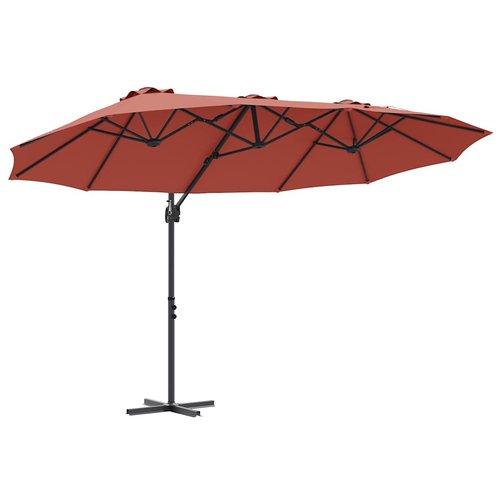 Parasol Terrakotta 372 x 198 x 243 cm Polyester og Aluminium