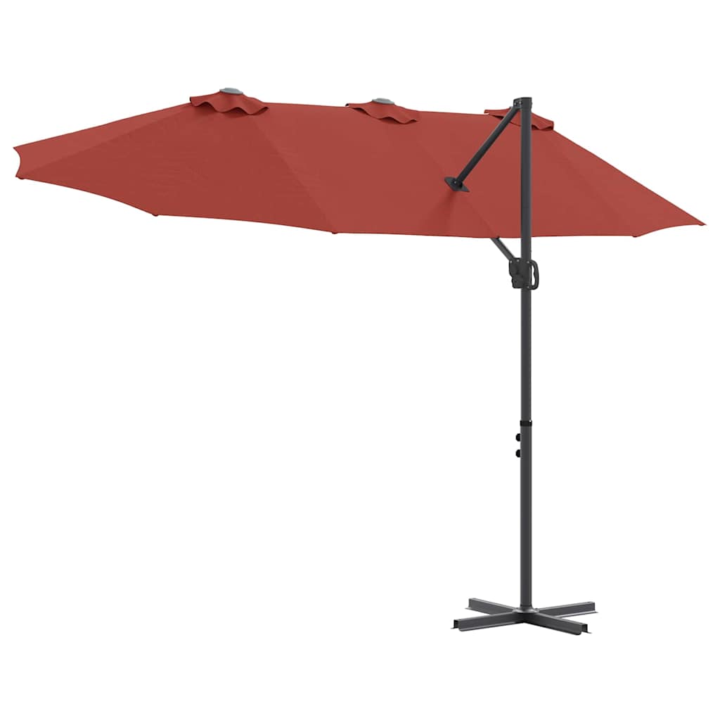 Parasol Terrakotta 372 x 198 x 243 cm Polyester og Aluminium