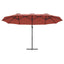 Parasol Terrakotta 372 x 198 x 243 cm Polyester og Aluminium