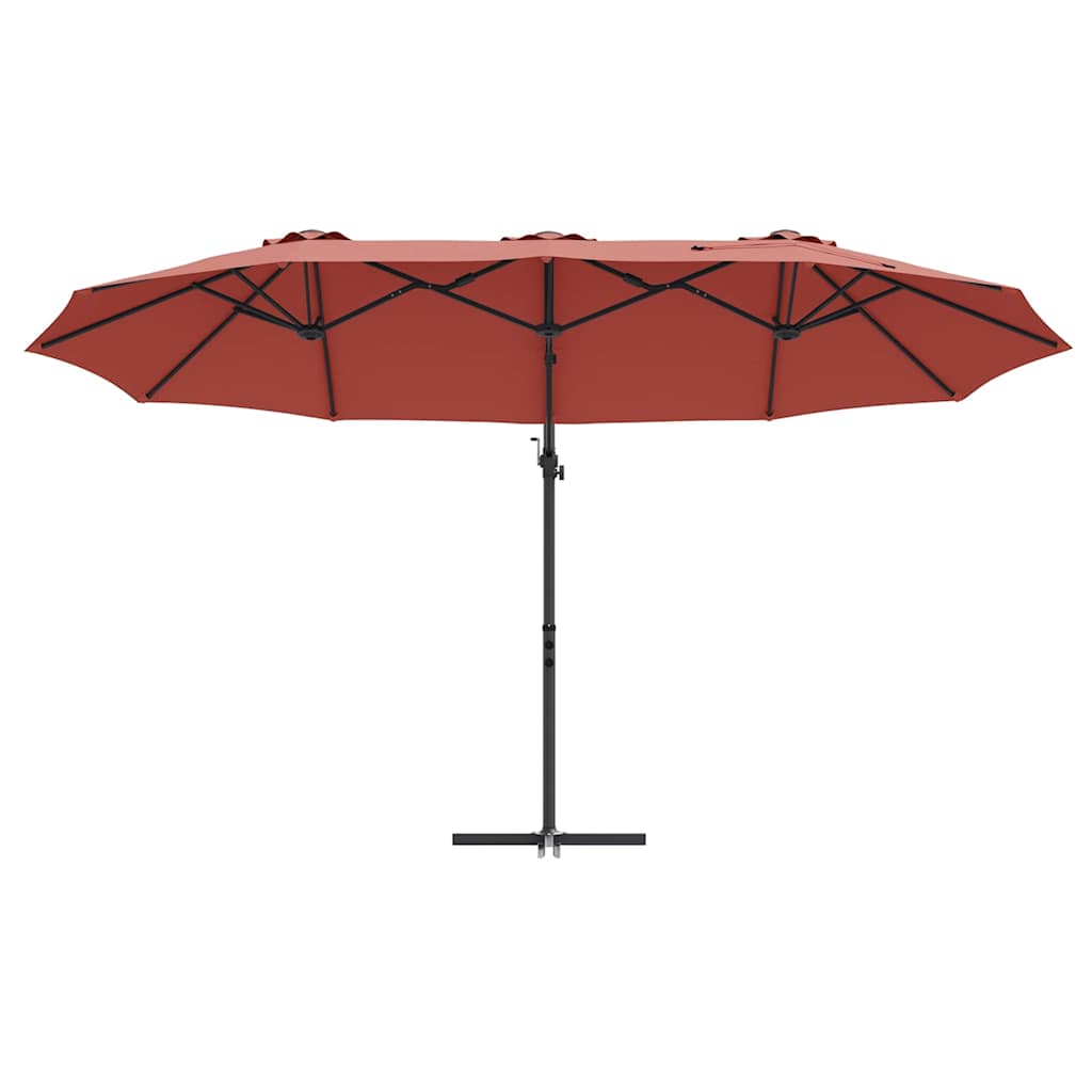 Parasol Terrakotta 372 x 198 x 243 cm Polyester og Aluminium