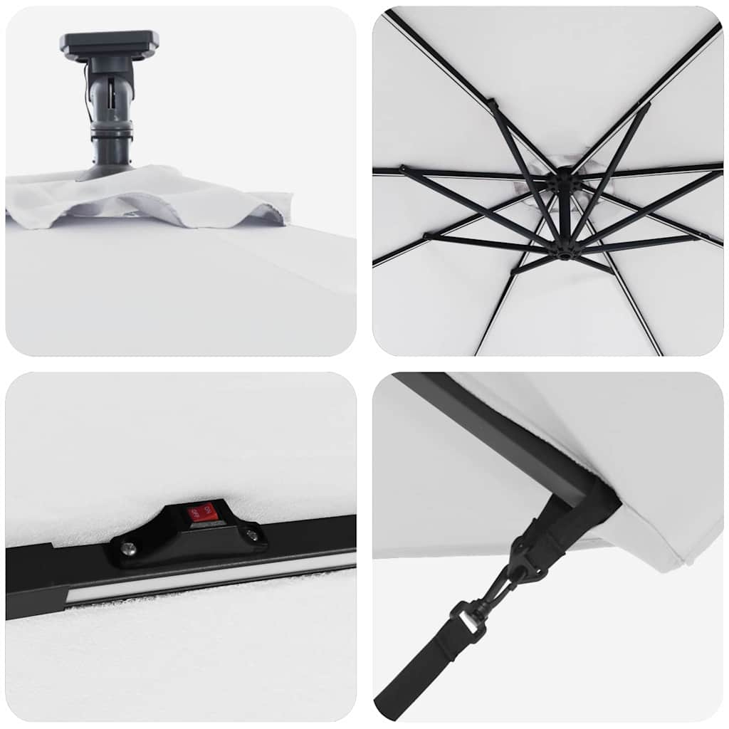 Parasol 294 x 294 x 248 cm Polyester og Aluminium Sandfarvet