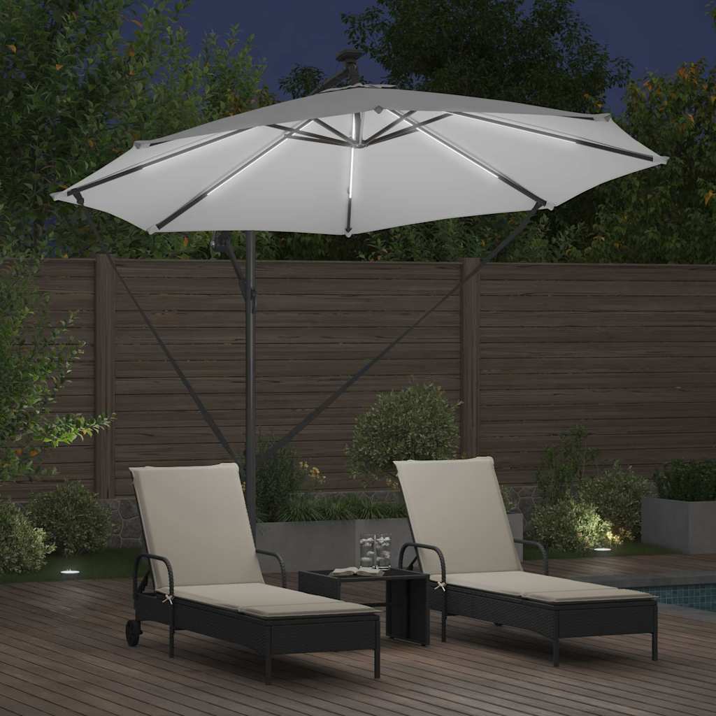 Parasol 294 x 294 x 248 cm Polyester og Aluminium Sandfarvet