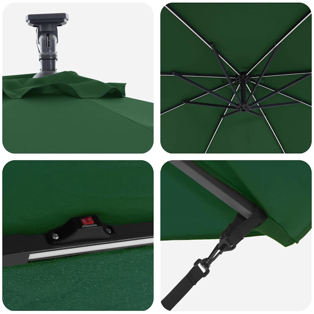 Parasol 294 x 294 x 248 cm Polyester og Aluminium Grøn