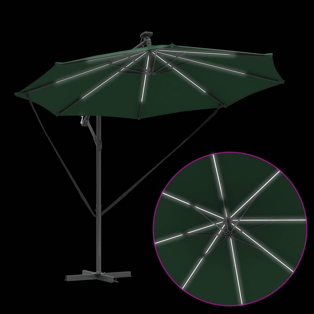 Parasol 294 x 294 x 248 cm Polyester og Aluminium Grøn