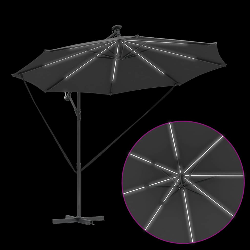 Parasol 294 x 294 x 248 cm Polyester og Aluminium Antracit