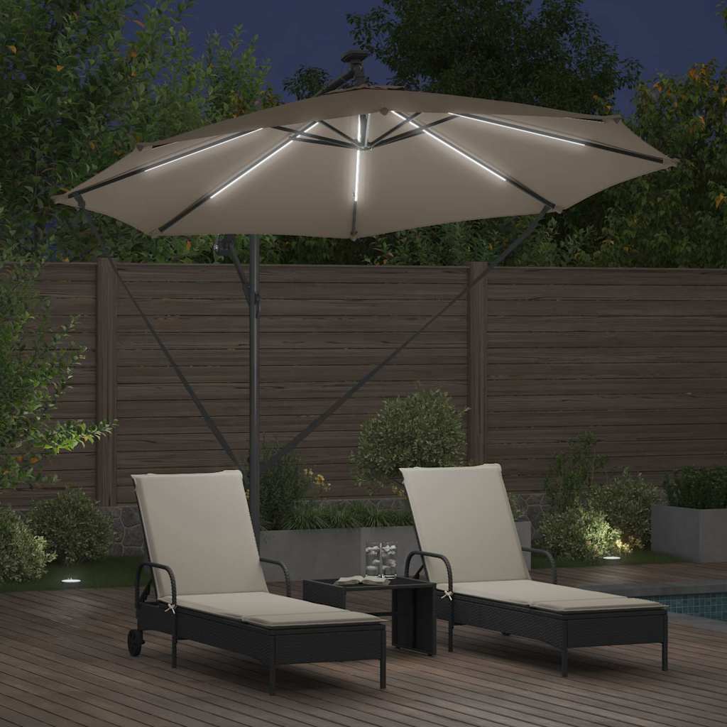 Parasol 294 x 294 x 248 cm Polyester og Aluminium Gråbrun