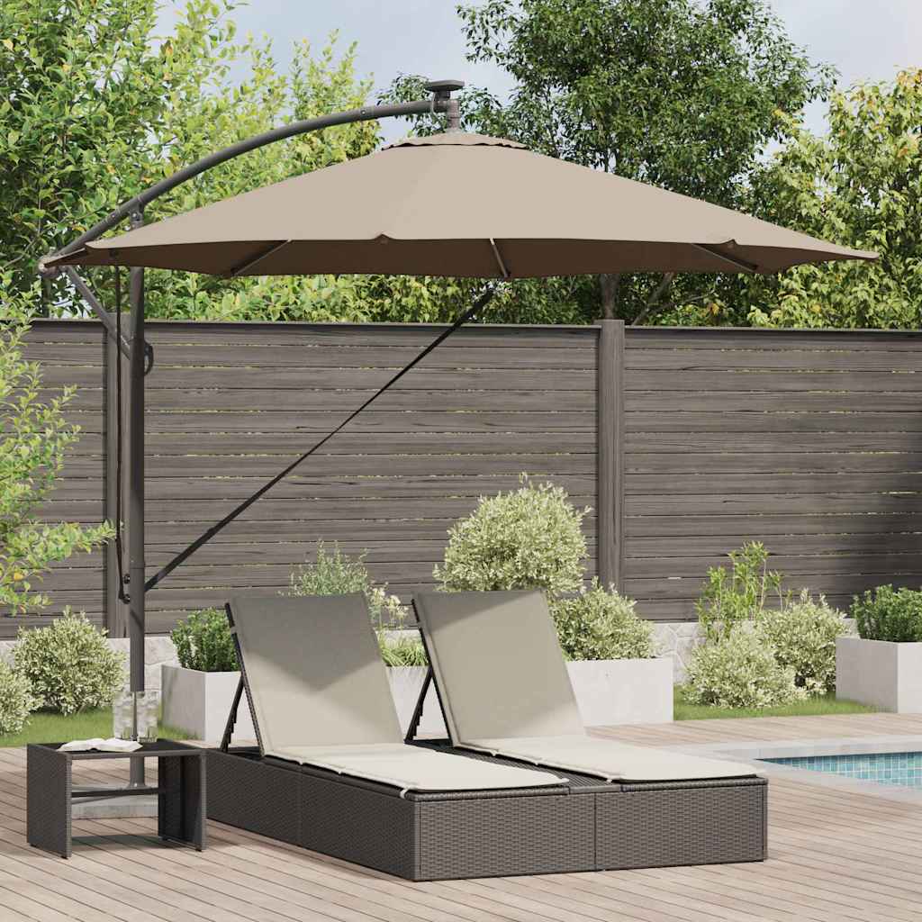 Parasol 294 x 294 x 248 cm Polyester og Aluminium Gråbrun