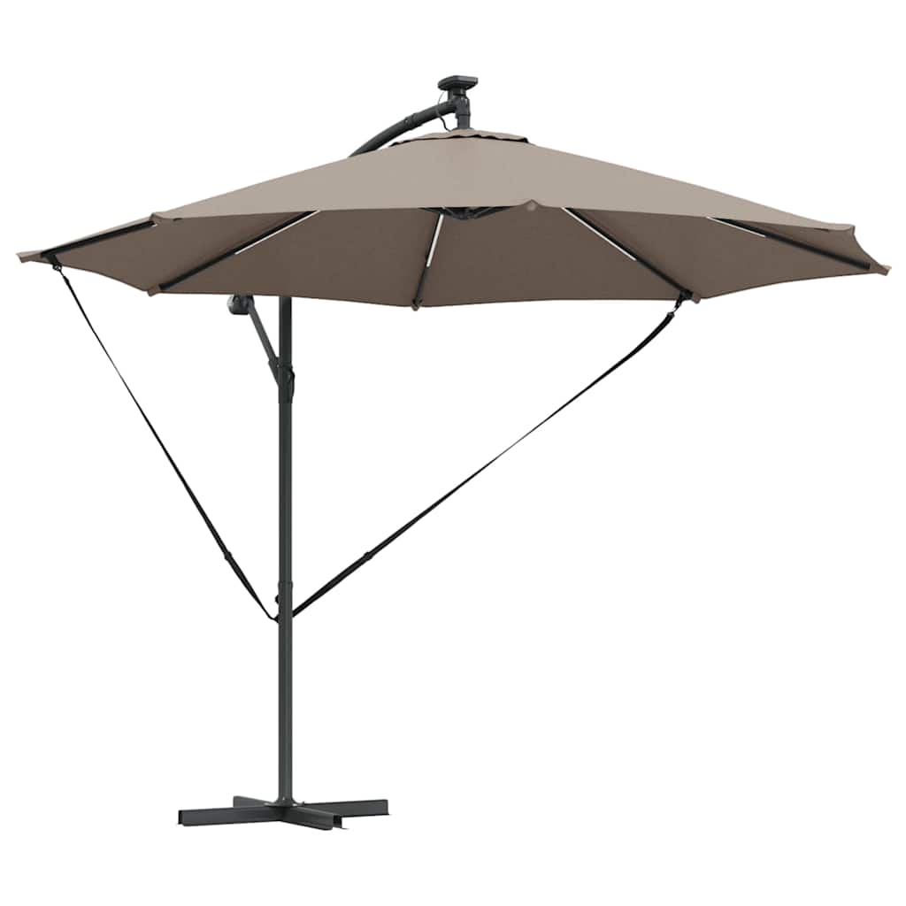 Parasol 294 x 294 x 248 cm Polyester og Aluminium Gråbrun