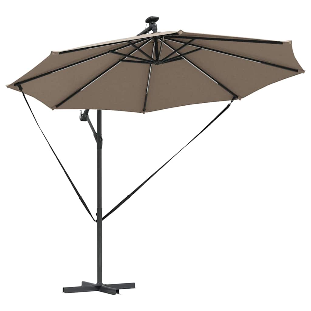 Parasol Gråbrun 294 x 294 x 248 cm Polyester og Aluminium