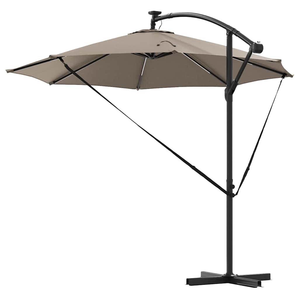 Parasol 294 x 294 x 248 cm Polyester og Aluminium Gråbrun