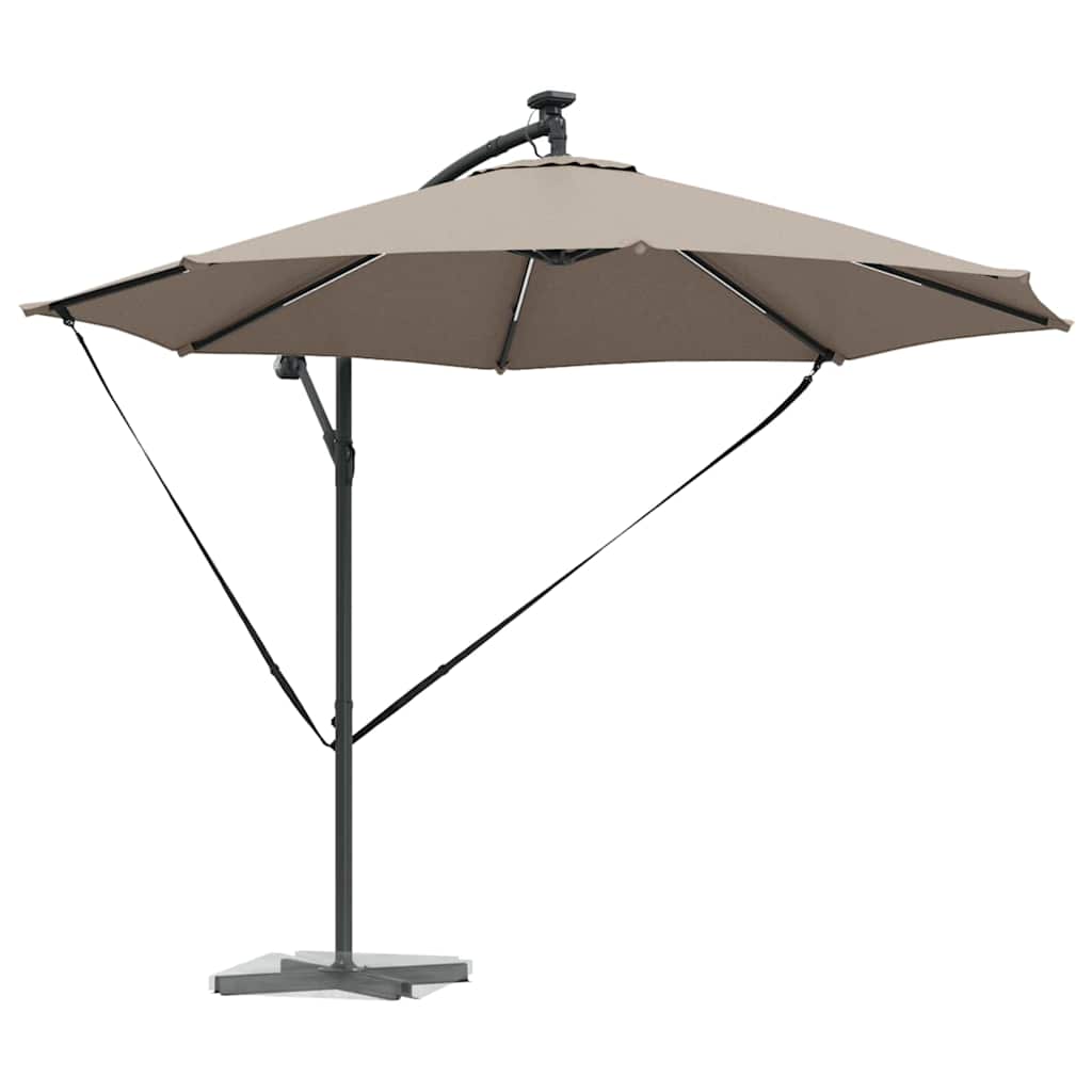 Parasol 294 x 294 x 248 cm Polyester og Aluminium Gråbrun