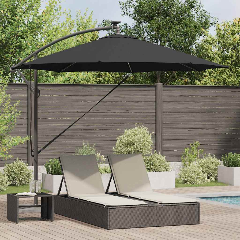 Parasol 294 x 294 x 248 cm Polyester og Aluminium Sort