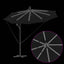 Parasol 294 x 294 x 248 cm Polyester og Aluminium Sort
