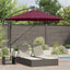 Parasol 294 x 294 x 248 cm Polyester og Aluminium Bordeaux Rød
