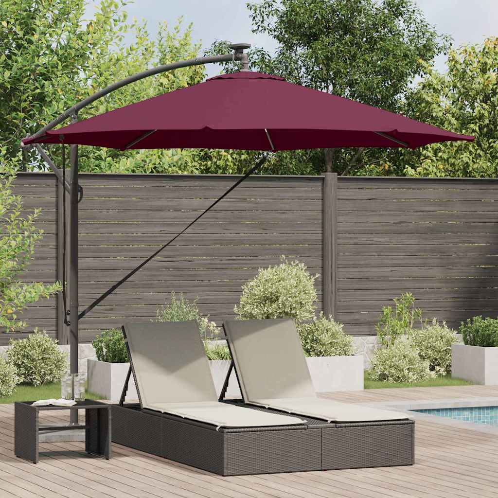 Parasol 294 x 294 x 248 cm Polyester og Aluminium Bordeaux Rød