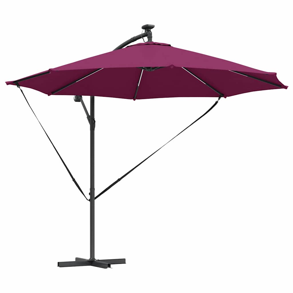 Parasol 294 x 294 x 248 cm Polyester og Aluminium Bordeaux Rød