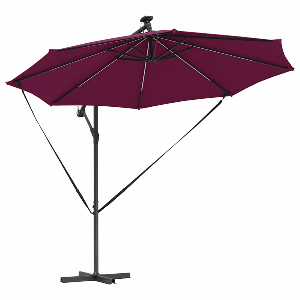 Parasol 294 x 294 x 248 cm Polyester og Aluminium Bordeaux Rød