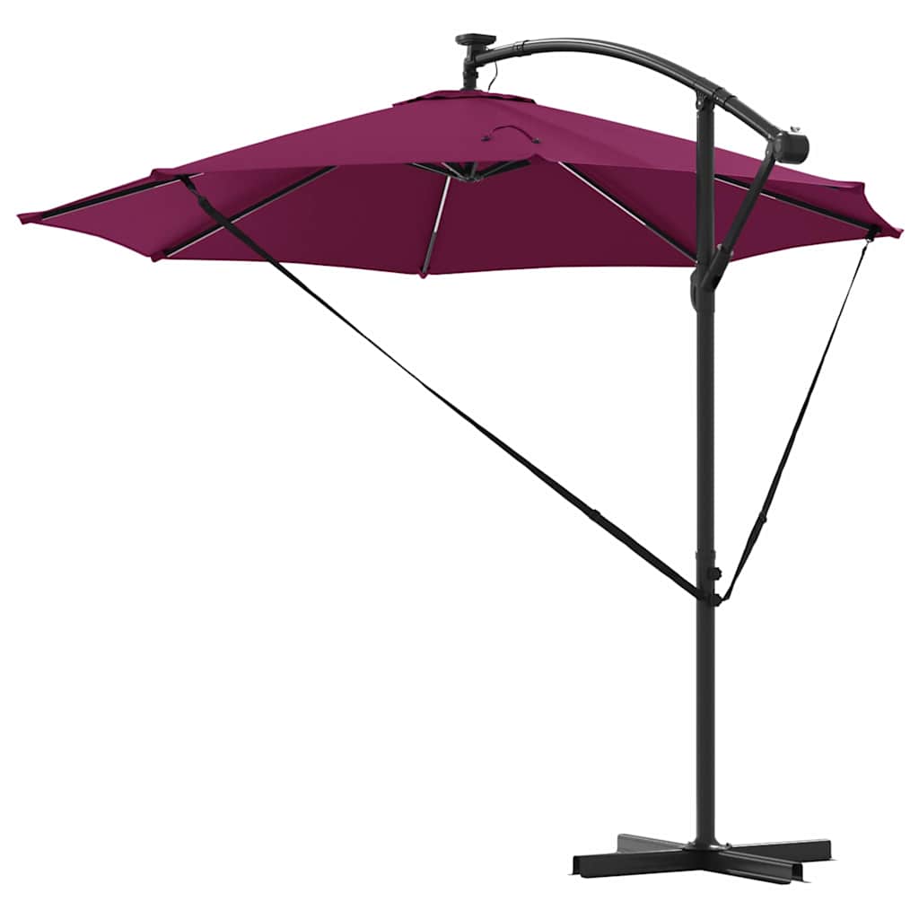 Parasol 294 x 294 x 248 cm Polyester og Aluminium Bordeaux Rød