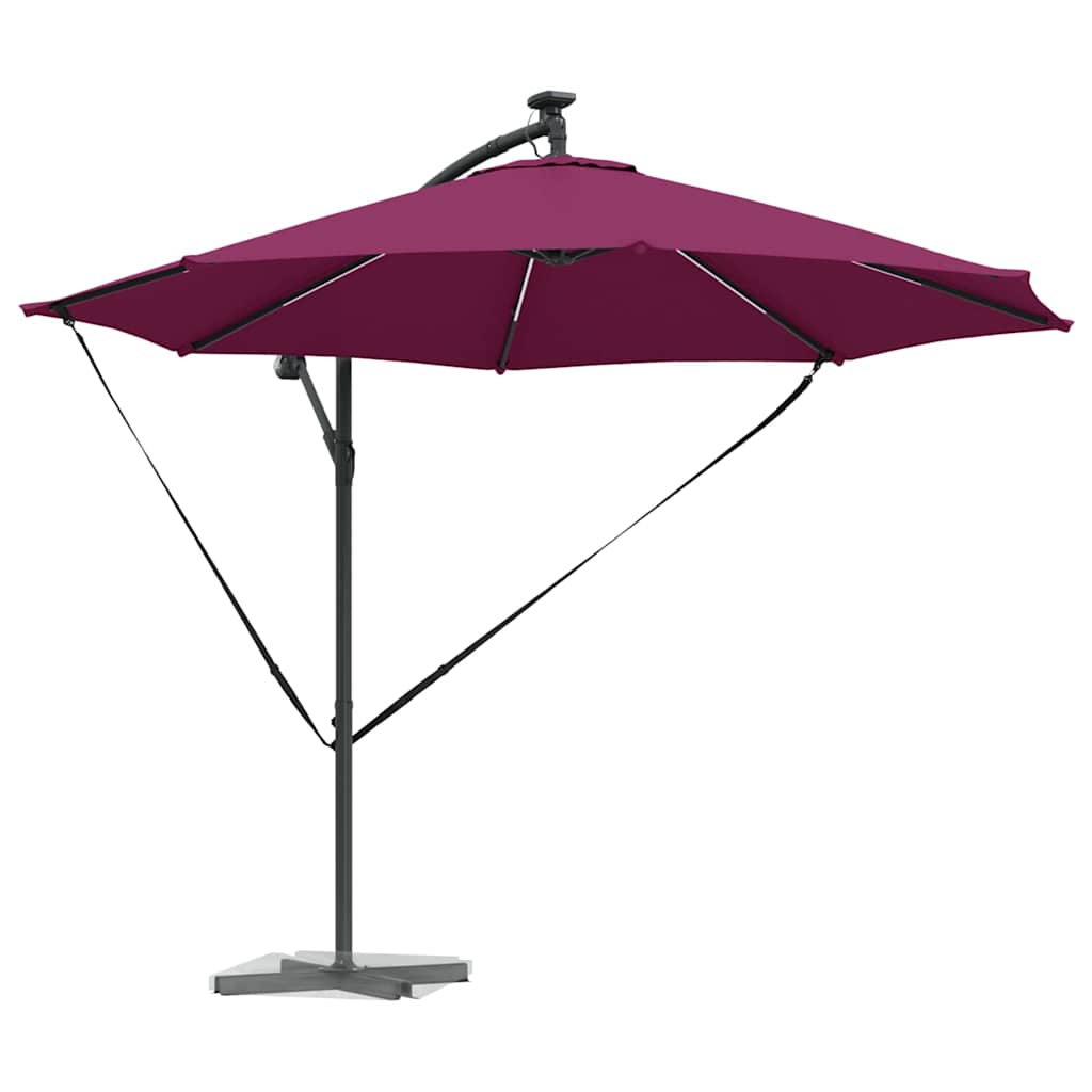 Parasol 294 x 294 x 248 cm Polyester og Aluminium Bordeaux Rød