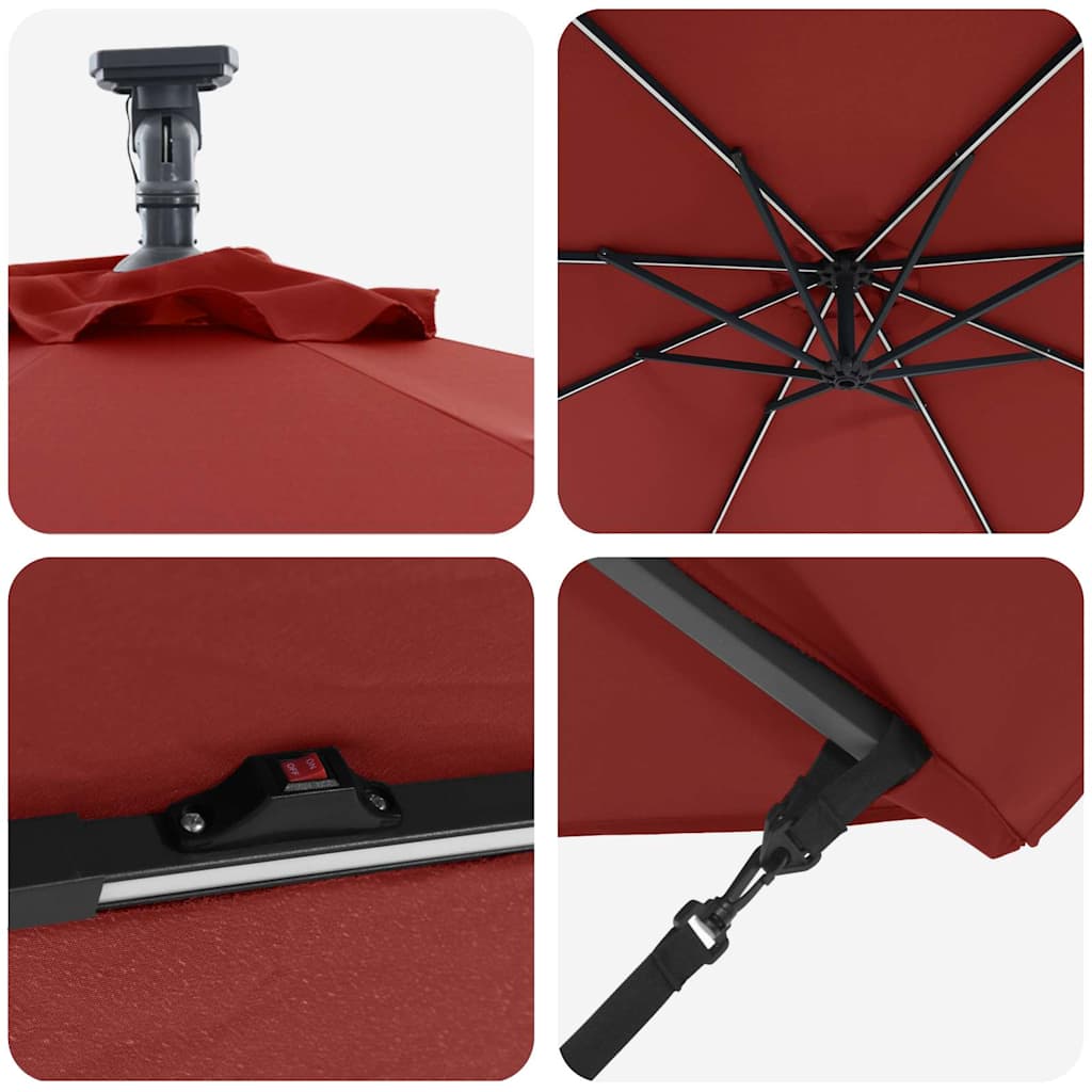 Parasol 294 x 294 x 248 cm Polyester og Aluminium Terrakotta
