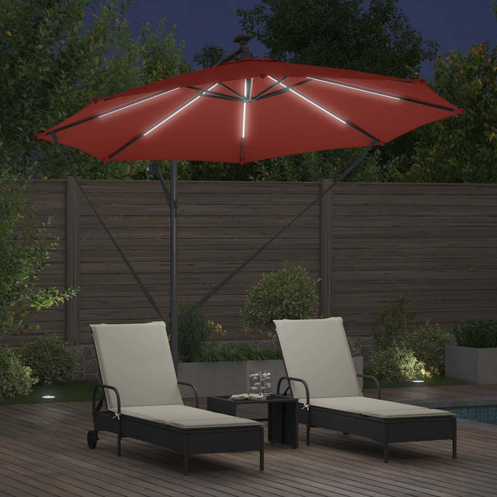 Parasol 294 x 294 x 248 cm Polyester og Aluminium Terrakotta