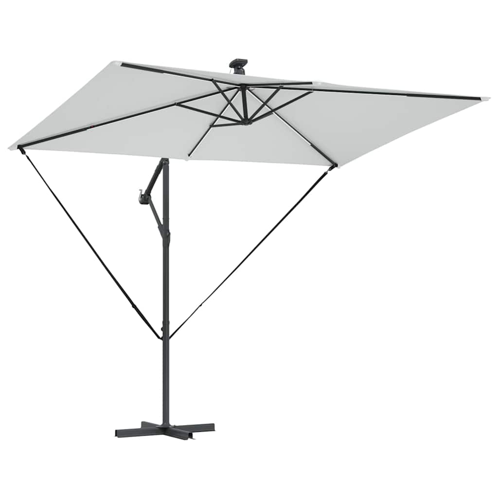 Parasol 294 x 200 x 270 cm Polyester og Aluminium Sandfarvet