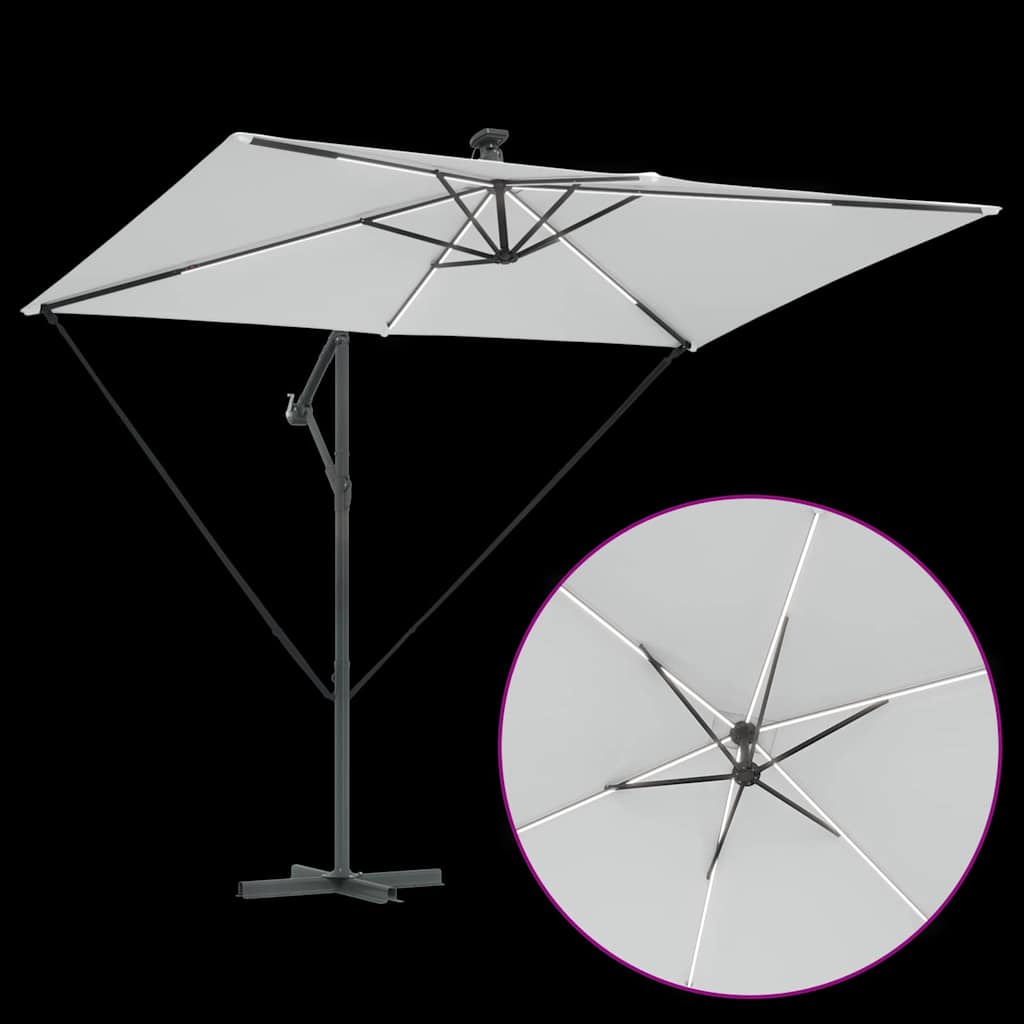 Parasol 294 x 200 x 270 cm Polyester og Aluminium Sandfarvet