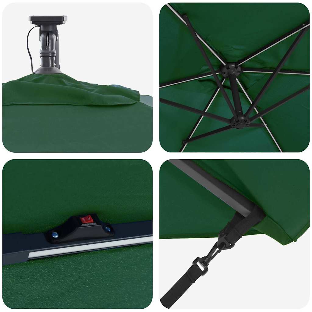 Parasol 294 x 200 x 270 cm Polyester og Aluminium Grøn