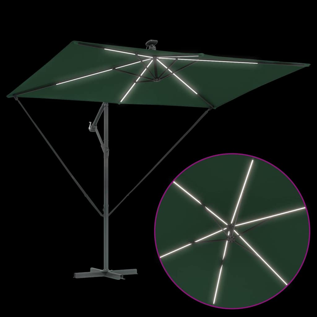 Parasol 294 x 200 x 270 cm Polyester og Aluminium Grøn