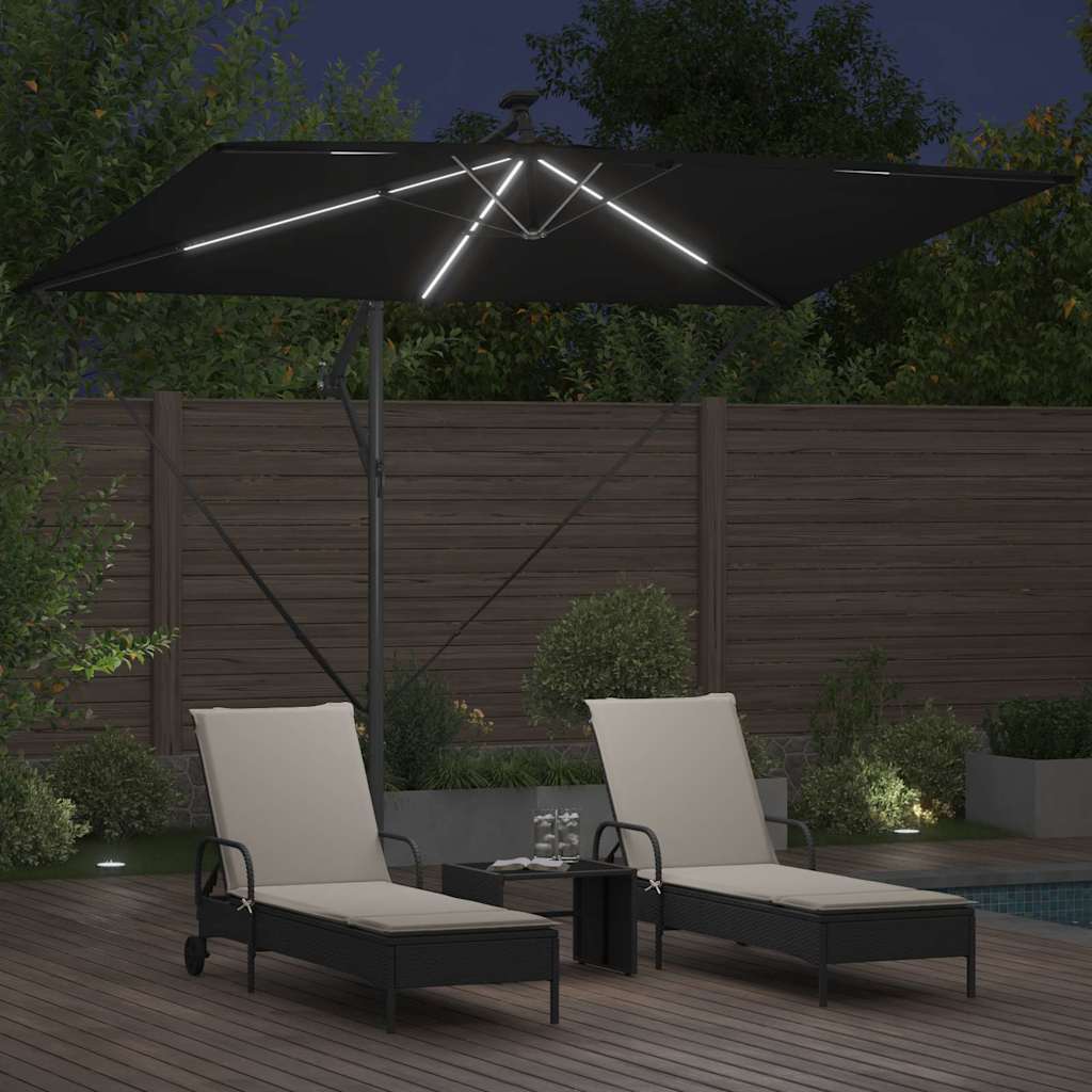 Parasol 294 x 200 x 270 cm Polyester og Aluminium Sort