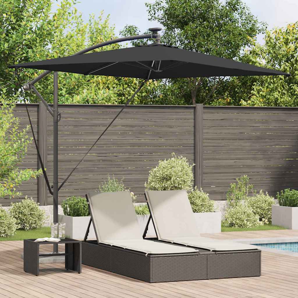 Parasol 294 x 200 x 270 cm Polyester og Aluminium Sort