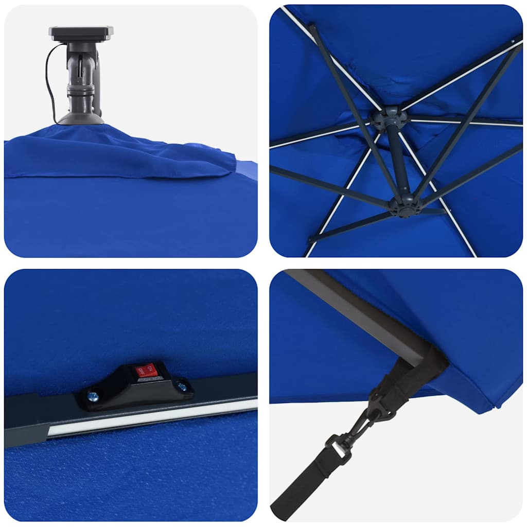 Parasol 294 x 200 x 270 cm Polyester og Aluminium Azurblå