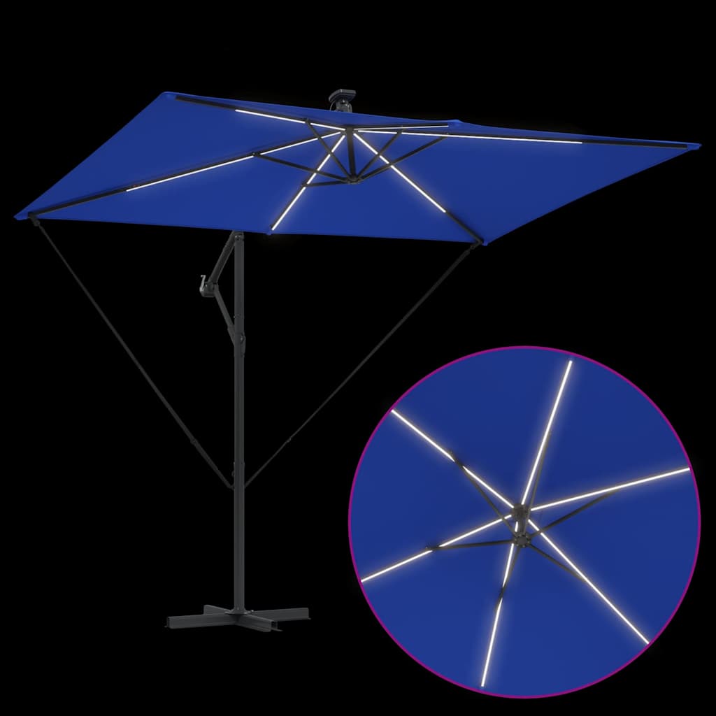 Parasol 294 x 200 x 270 cm Polyester og Aluminium Azurblå