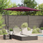 Parasol 294 x 200 x 270 cm Polyester og Aluminium Bordeaux Rød