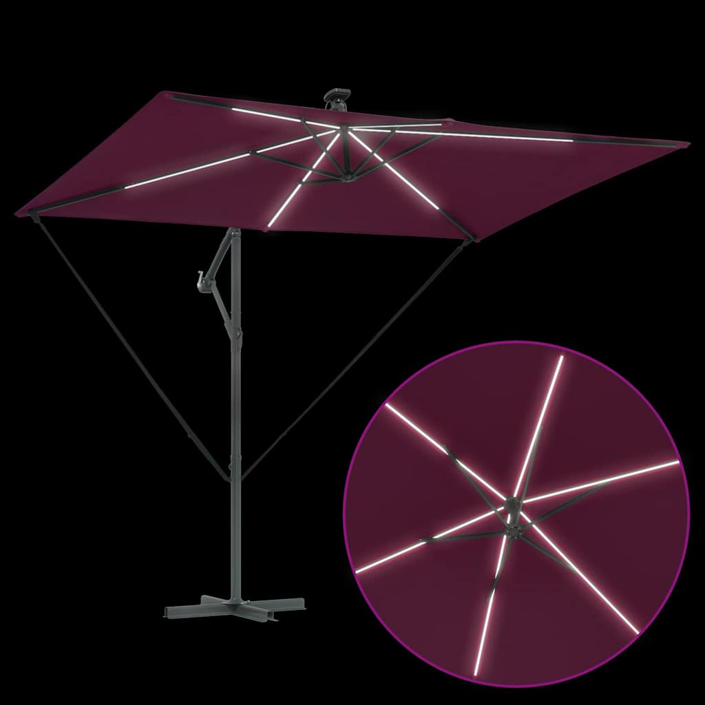 Parasol 294 x 200 x 270 cm Polyester og Aluminium Bordeaux Rød