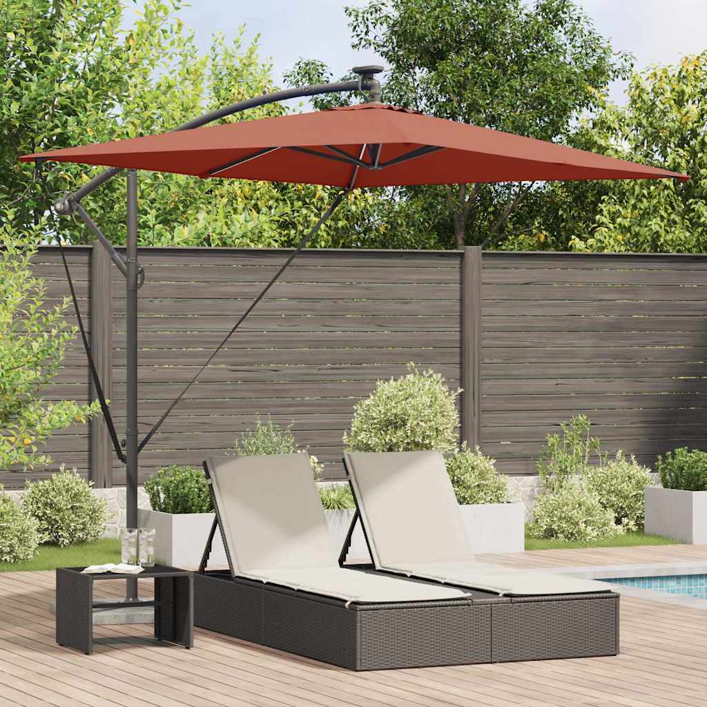 Parasol Terrakotta 294 x 200 x 270 cm Polyester og Aluminium