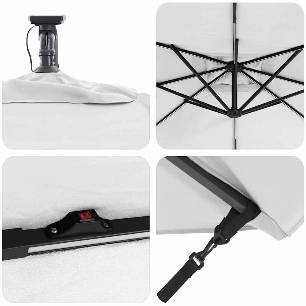 Parasol Sandfarvet 249 x 249 x 250 cm Polyester og Aluminium
