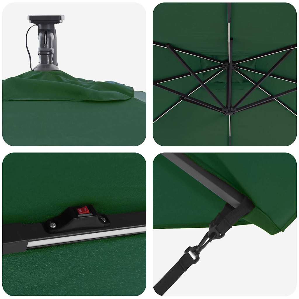 Parasol Grøn 249 x 249 x 250 cm Polyester og Aluminium