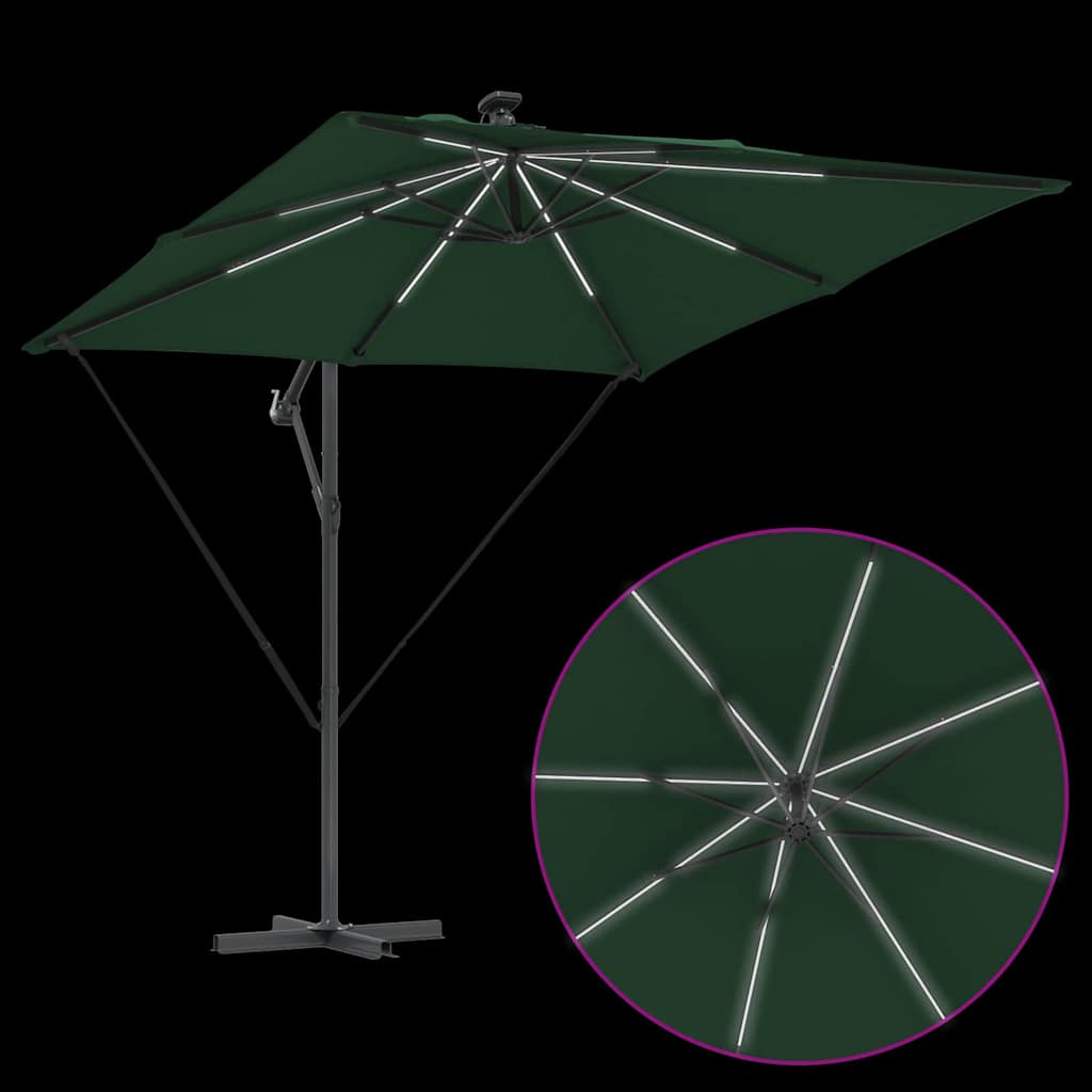 Parasol Grøn 249 x 249 x 250 cm Polyester og Aluminium