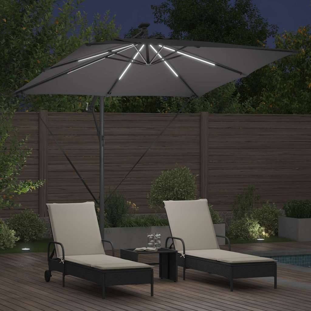 Parasol Antracit 249 x 249 x 250 cm Polyester og Aluminium