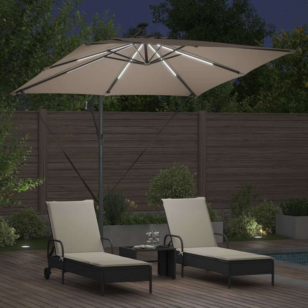 Parasol Gråbrun 249 x 249 x 250 cm Polyester og Aluminium