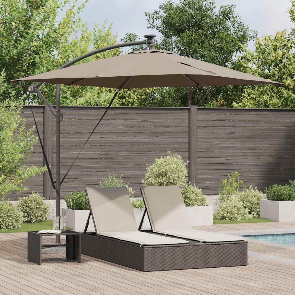 Parasol 249 x 249 x 250 cm Polyester og Aluminium Gråbrun