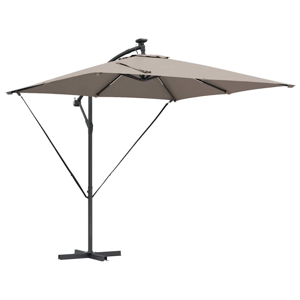 Parasol 249 x 249 x 250 cm Polyester og Aluminium Gråbrun