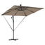 Parasol 249 x 249 x 250 cm Polyester og Aluminium Gråbrun