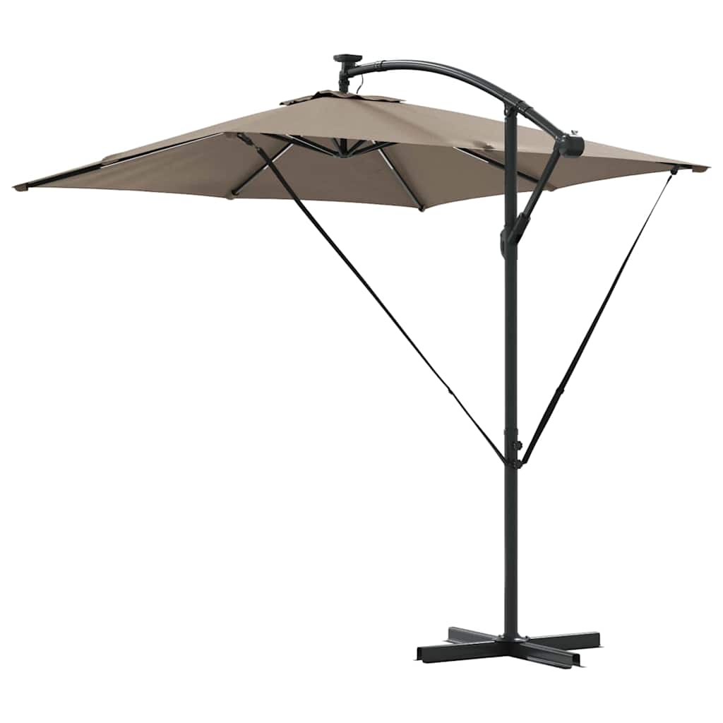 Parasol 249 x 249 x 250 cm Polyester og Aluminium Gråbrun