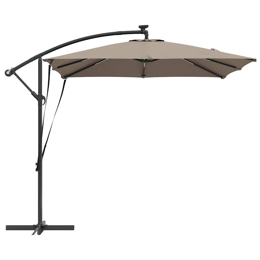 Parasol 249 x 249 x 250 cm Polyester og Aluminium Gråbrun