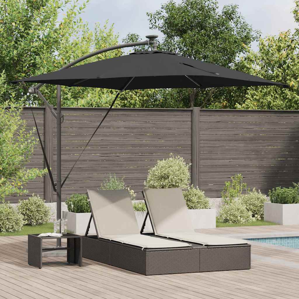 Parasol Sort 249 x 249 x 250 cm Polyester og Aluminium