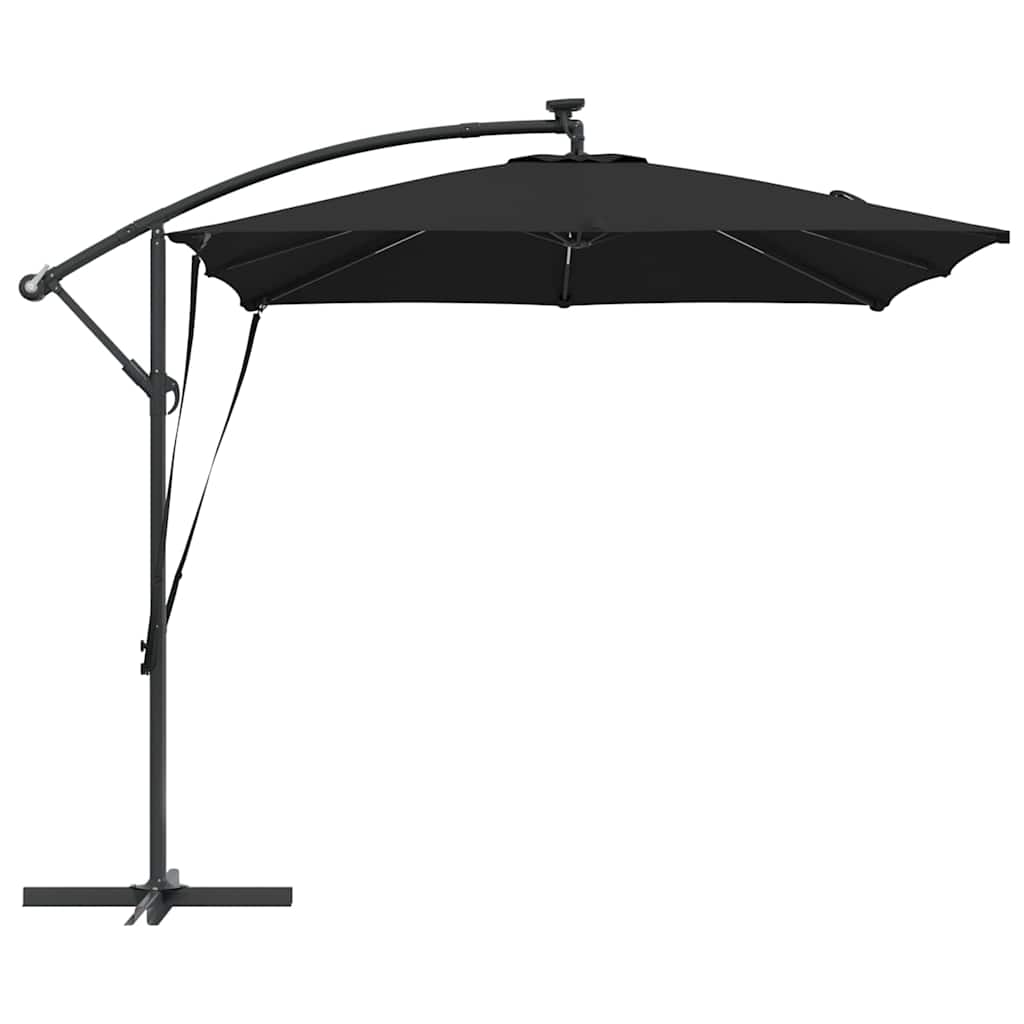 Parasol Sort 249 x 249 x 250 cm Polyester og Aluminium