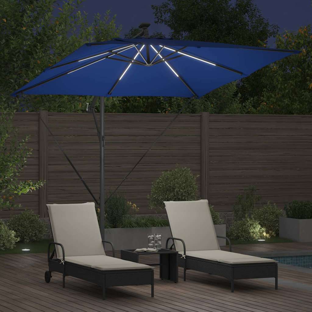 Parasol 249 x 249 x 250 cm Polyester og Aluminium Azurblå